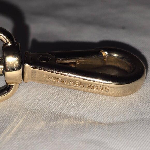 Michael Kors Black Smooth Leather REPLACEMENT STRAP ONLY Gold Hardware - Picture 3 of 3